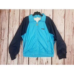 Ellesse Vintage 1970s Track Jacket Blue Mens Made in Italy Lined Full Zip Large